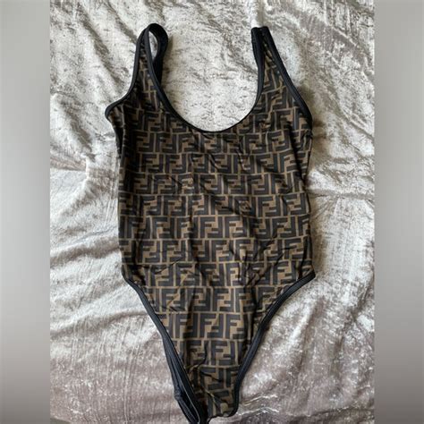 fendi bathing suit dupe|fendi brown lycra swimsuit.